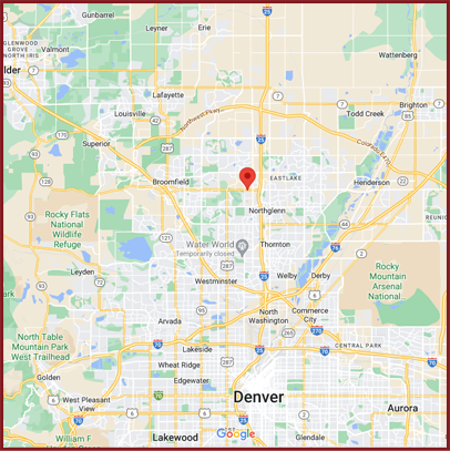 Map showing 1333 W. 120th Ave. Suite #307 Westminster, Colorado 80234